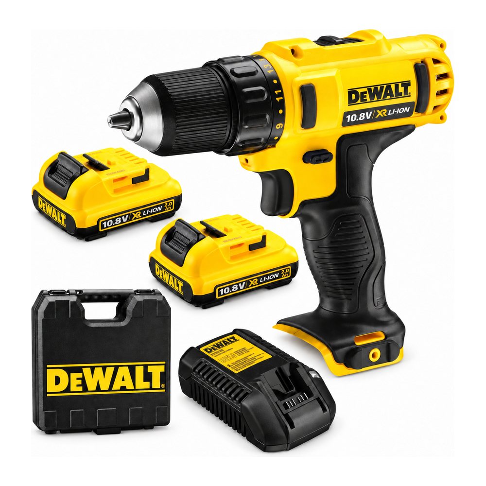 Компактний дриль-шурупокрут DeWalt DCD710D2 XR, 10,8 В, 2 АКБ 2 А·год і кейс, фото 1