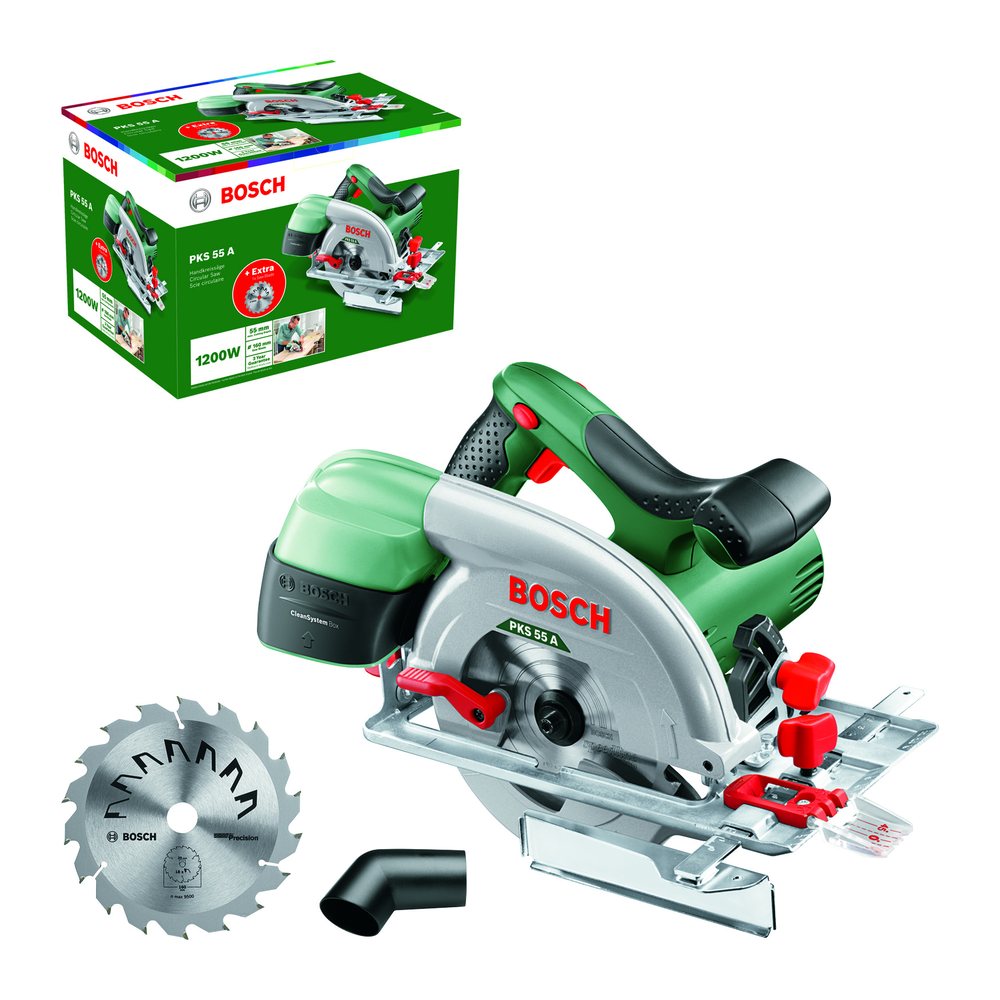Дискова пилка Bosch PKS 55 A, 1200 Вт, 160 мм, з додатковим диском, фото 1